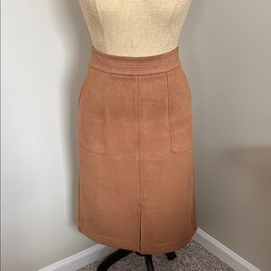 Ann Taylor Tan Faux Suede Skirt